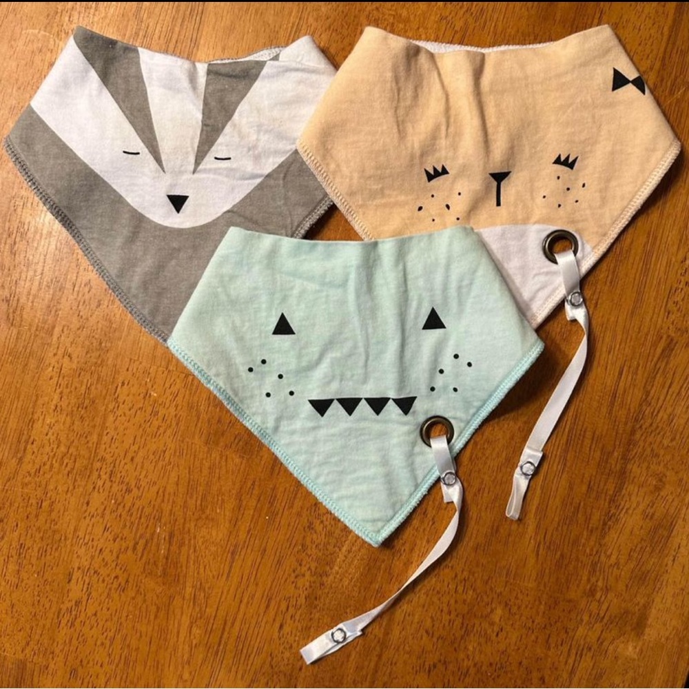 3 Baby Bandana Bibs